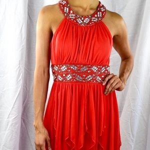 Coral formal cocktail dress SZ 2